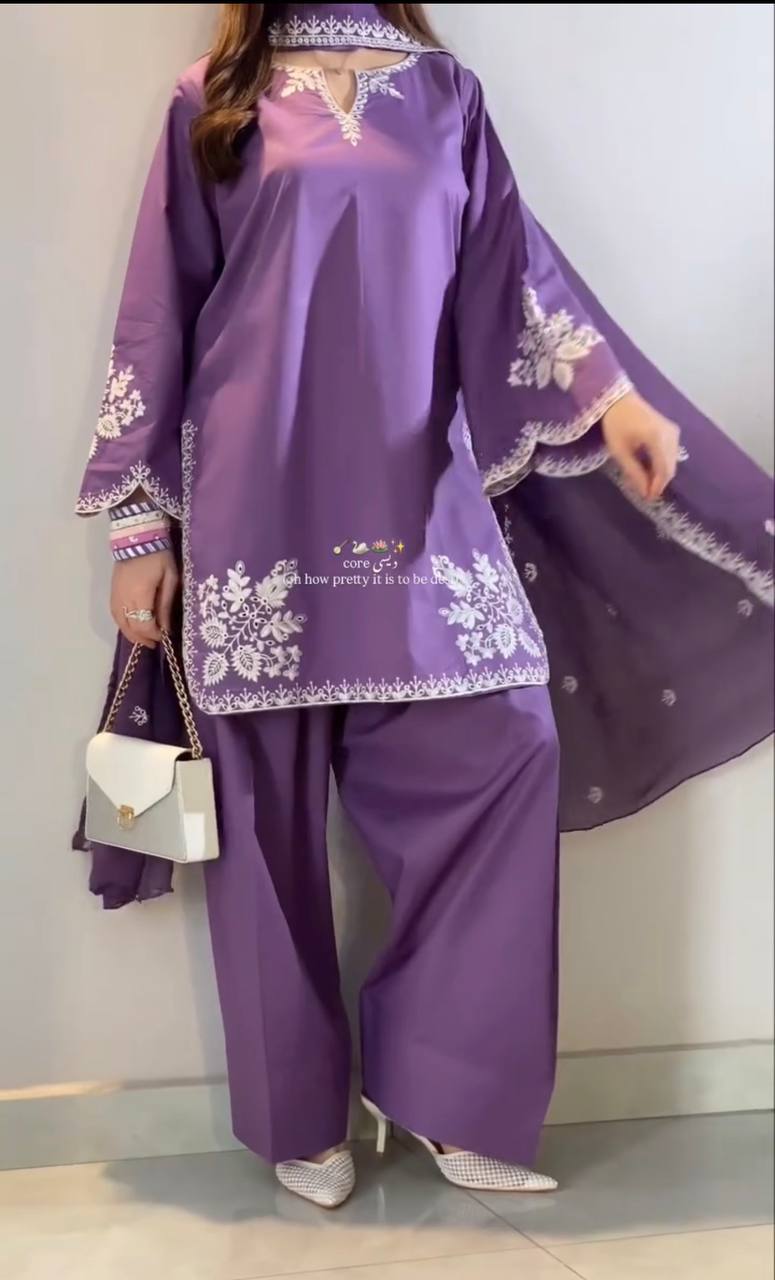 Elegant Farshi Salwar Suit in Roman Cotton