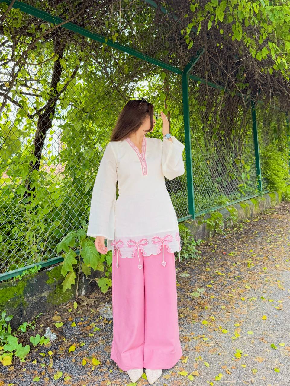 Designer Party Wear Look Pure Roman Silk Top & Plazzo Set