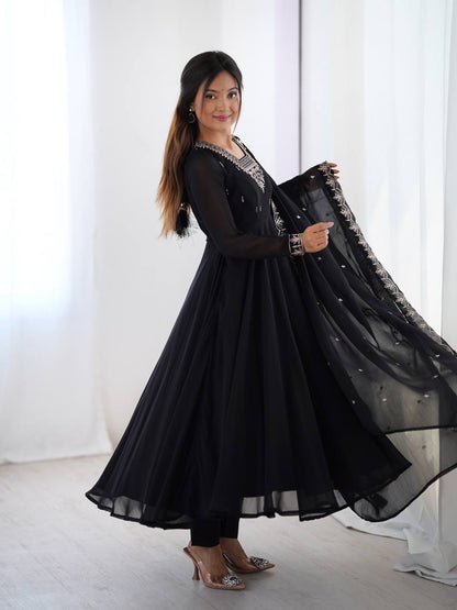 Wedding Special Designer Anarkali Suit with Heavy Flair & Fancy Dupatta