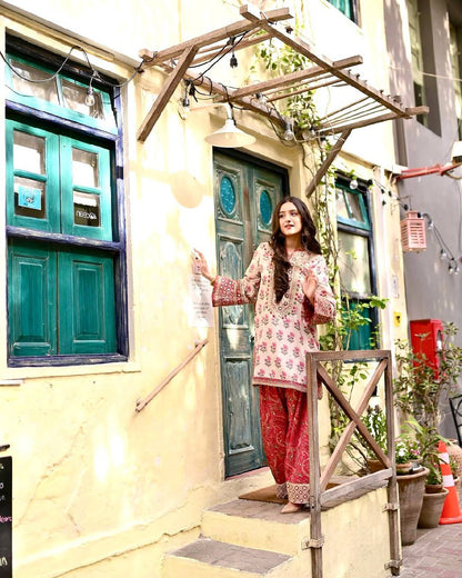 Elegant Digital Print Kurta Farshi Palazzo Set with Georgette Dupatta