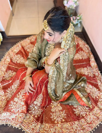 Heavy Trendy Silk Embroidered Gown Set with Dupatta