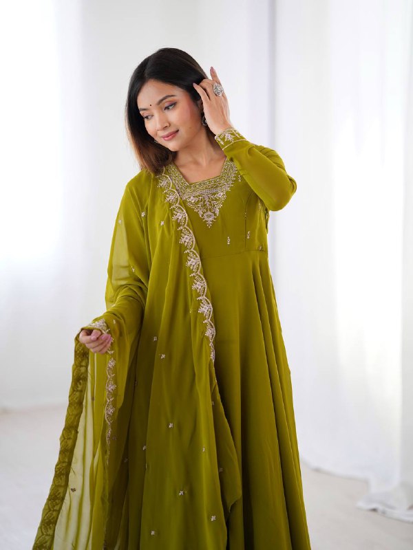 Wedding Special Designer Anarkali Suit with Heavy Flair & Fancy Dupatta