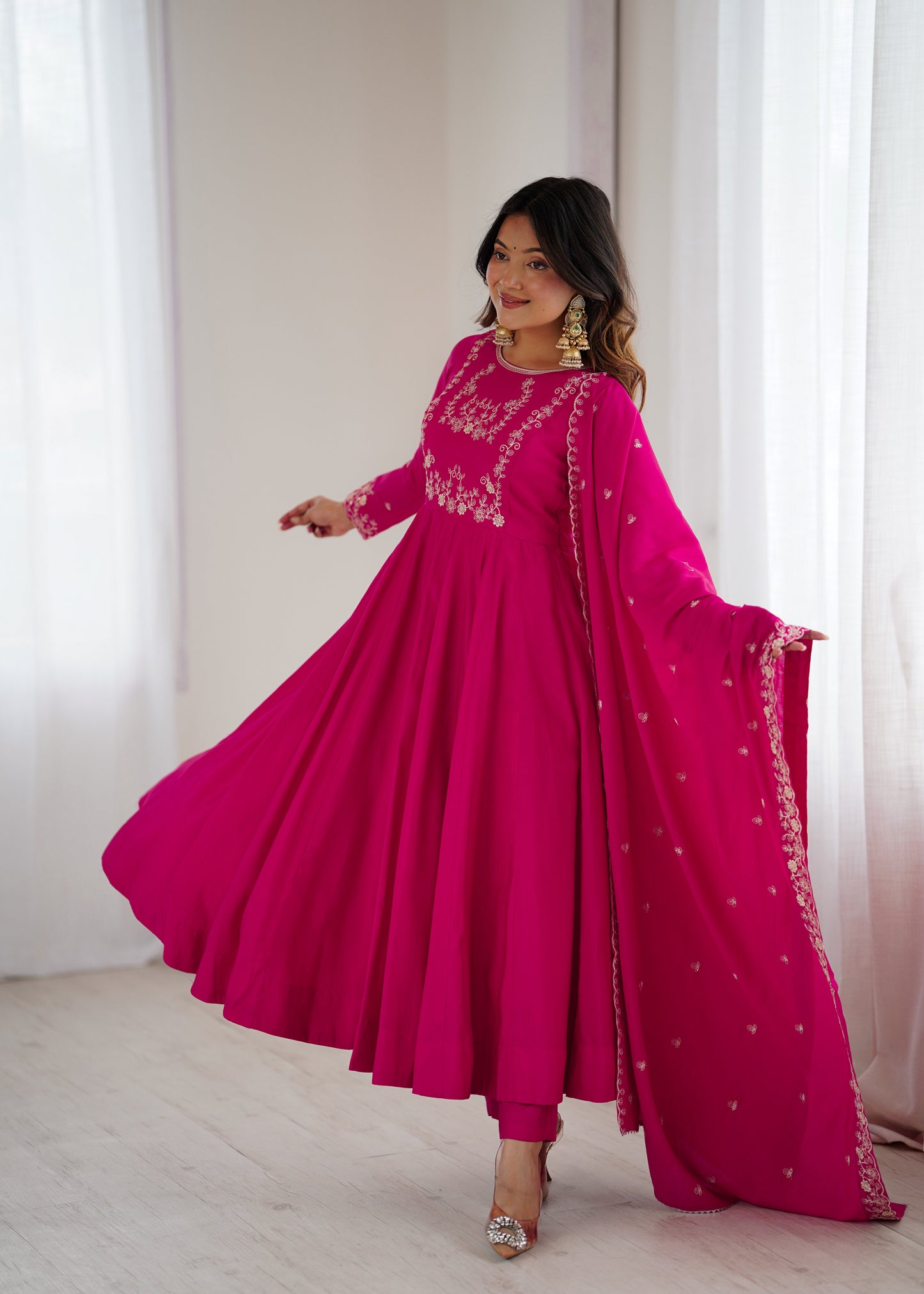 Premium Pink Anarkali Suit with Dupatta – Perfect for Weddings & Festive Wear