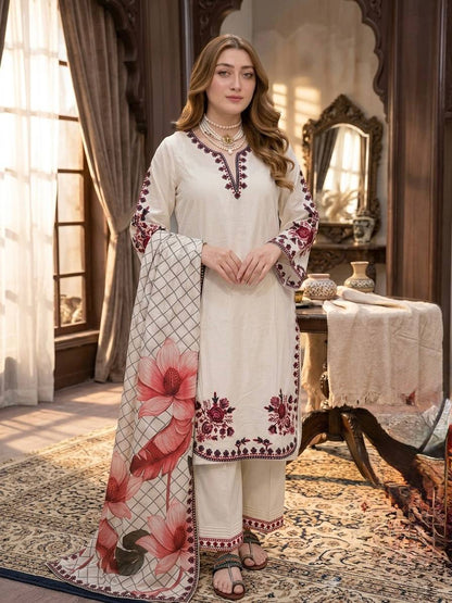 Elegant Satin Rayon Embroidered Kurta Plazzo Set with Printed Dupatta