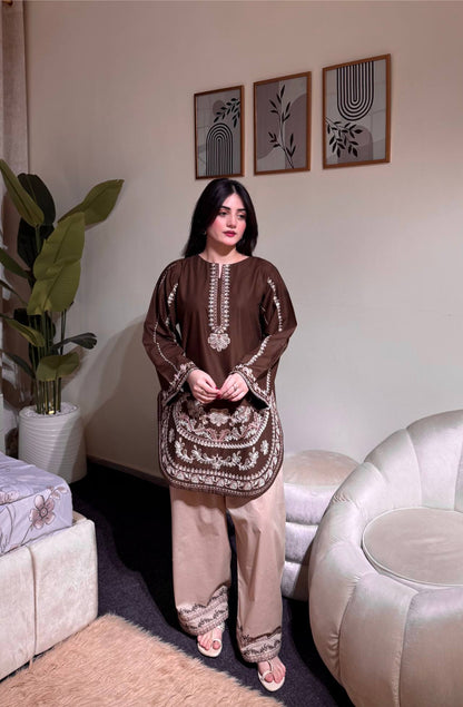 Royal Embroidered Roman Silk Farshi Palazzo Set