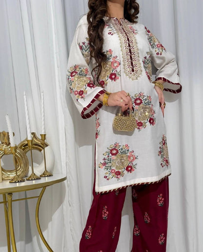 Trending Faux Georgette Kurti Set with Elegant Dupatta