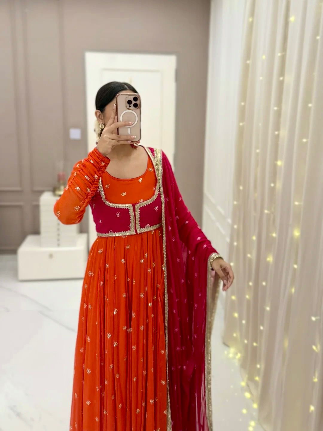 Heavy Embroidered Anarkali Gown Set with Koti