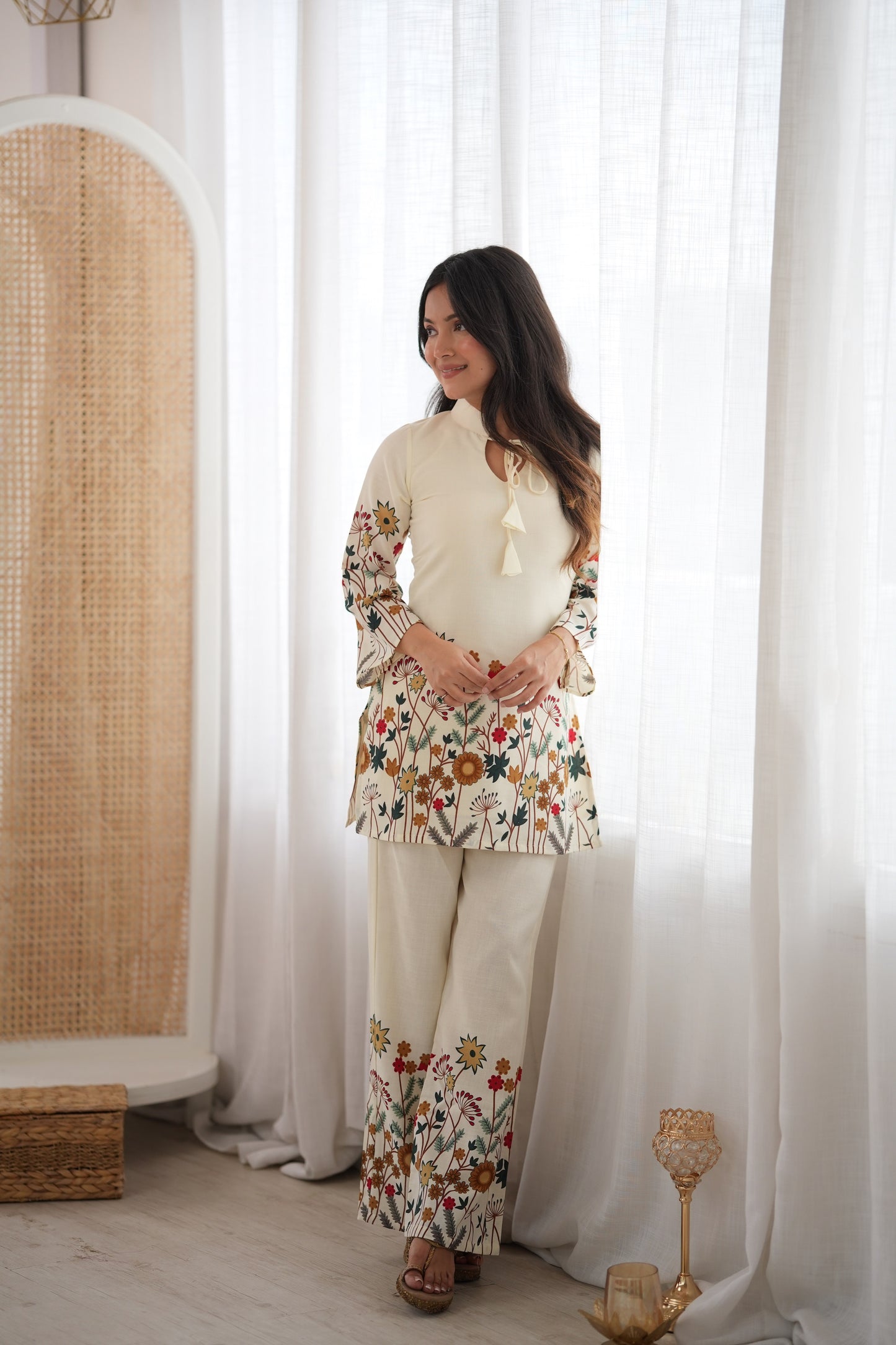 Magic Slub Cotton Floral Printed Kurta Pant Set