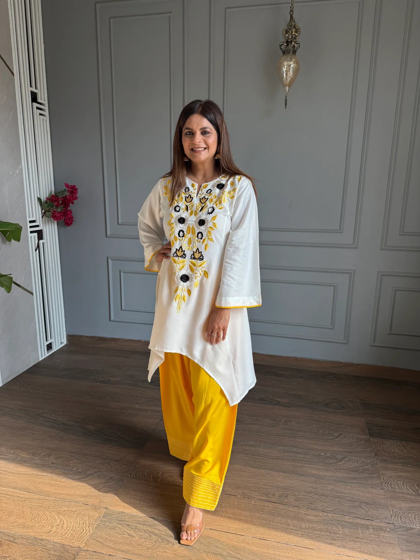 Elegant Embroidered Crap Fabric Daily Wear Suit