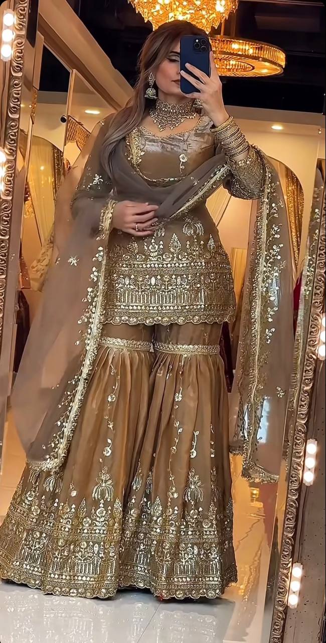 Designer Sharara Set with Heavy Sequence Work