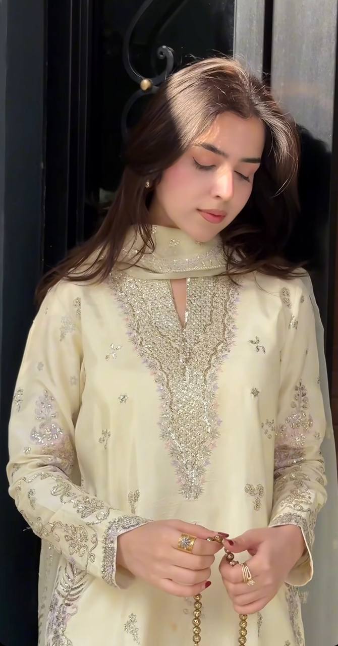 Festive Special Crepe Silk Suit with Heavy Sharara