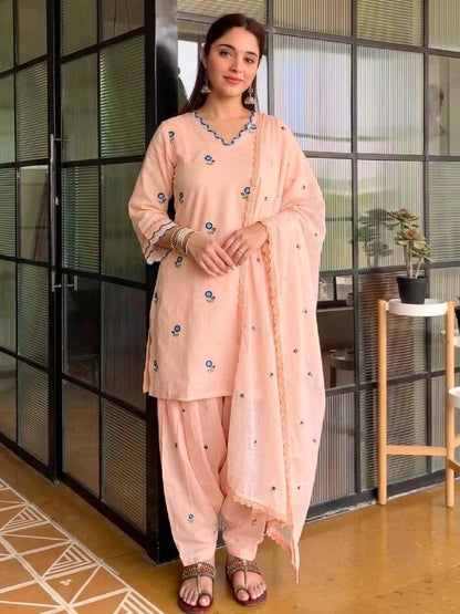 Premium Embroidered Farshi Plazzo Suit Set