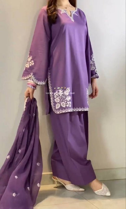 Elegant Farshi Salwar Suit in Roman Cotton