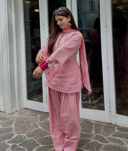 Designer Mal Chanderi Cotton Farshi Salwar Suit