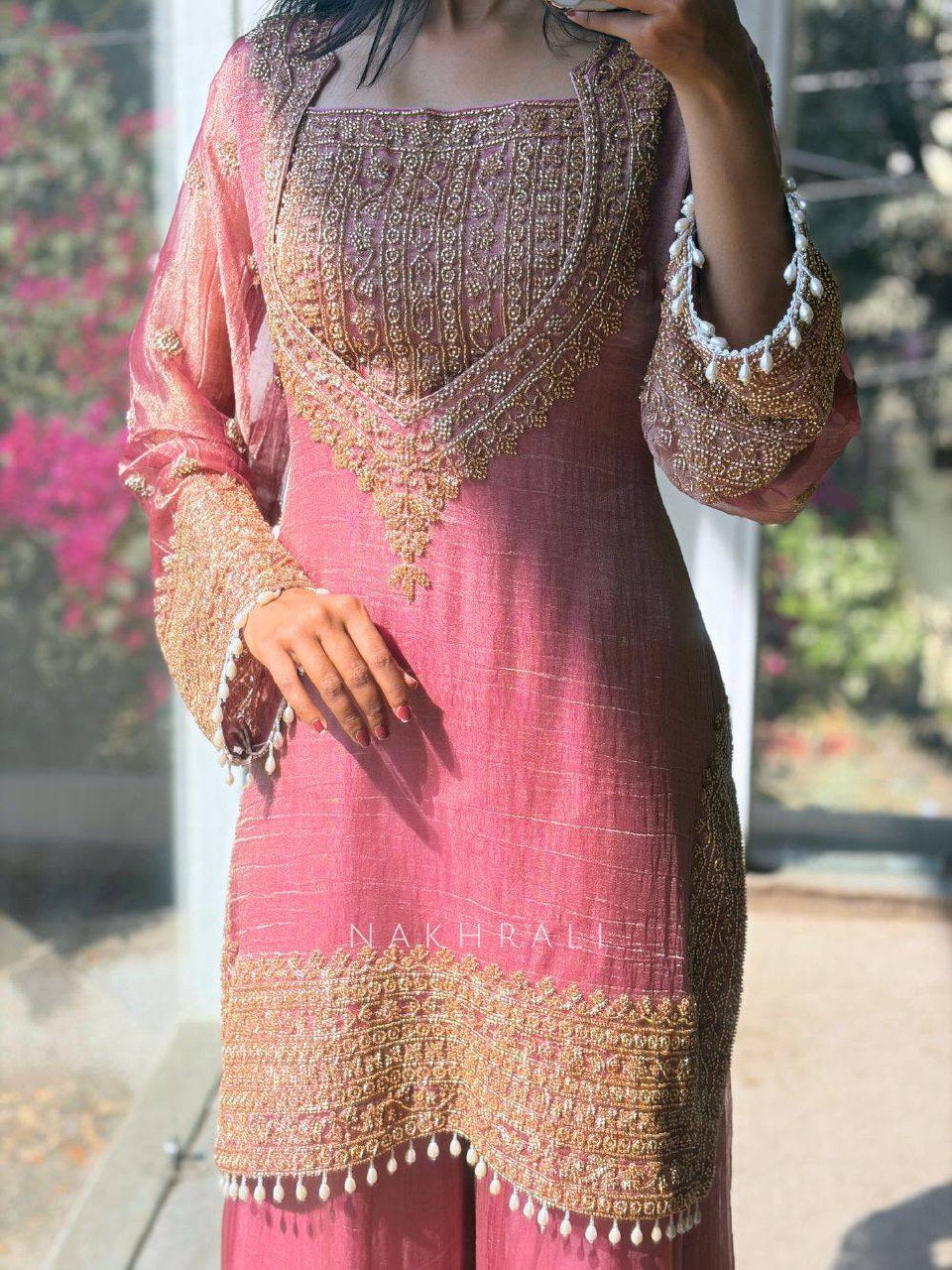 Designer Party Wear Frendy Silk Top Palazzo Set with Heavy Embroidery