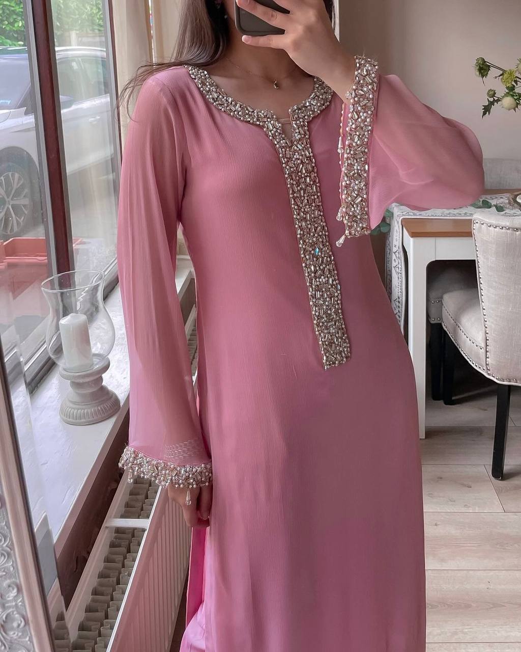 Elegant Fox Georgette Kurta Pant Set with Dupatta