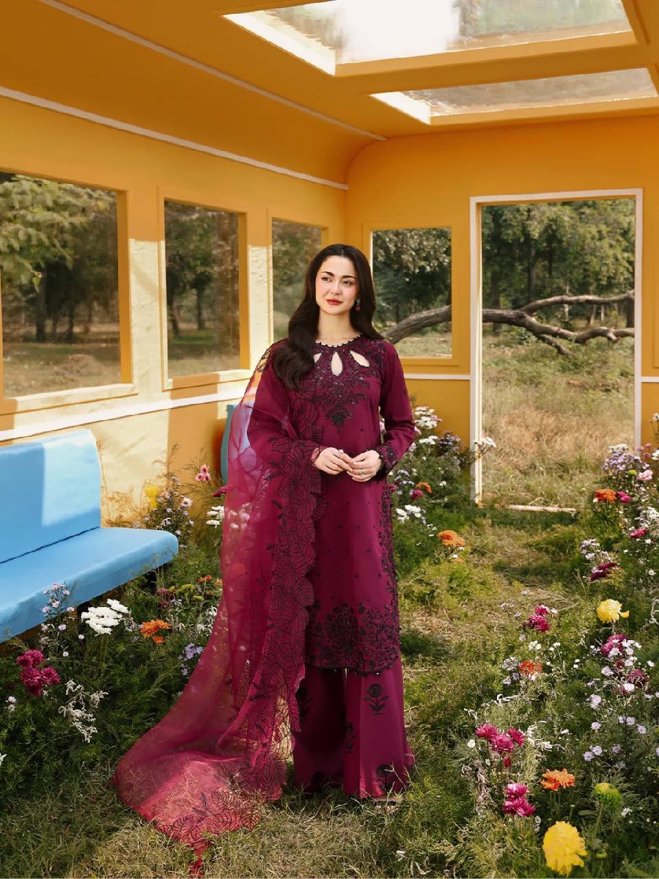 Designer Embroidered Satin Rayon Plazzo Set with Organza Silk Dupatta | Full Stitched Ethnic Wear for Women