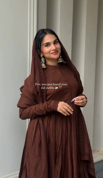 Elegant Heavy Embroidered Roman Silk Gown Set with Dupatta | Party Wear Fully Stitched Dress  Hashtags: