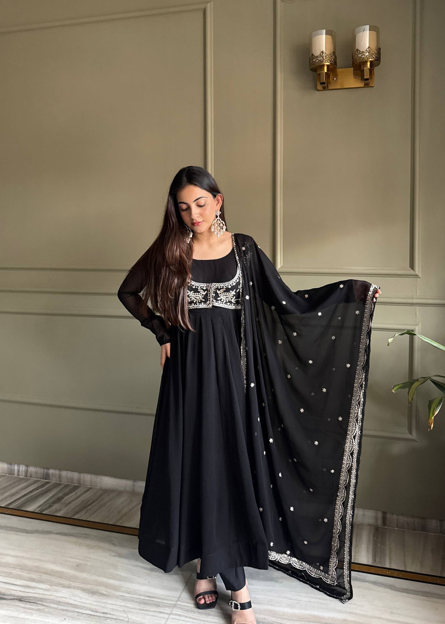 Heavy Fox Georgette Designer Anarkali Gown Set with Dupatta