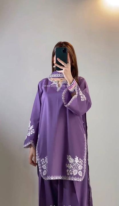 Elegant Farshi Salwar Suit in Roman Cotton