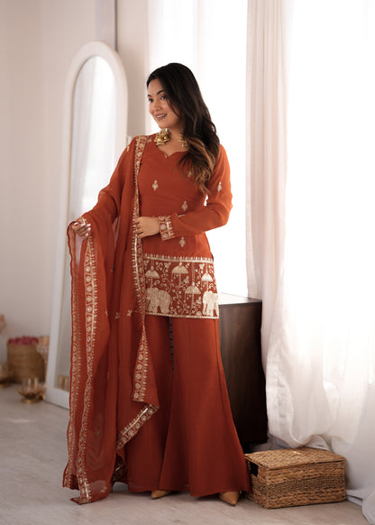 Premium Ethnic Crunchy Silk Kurta Set with Sequence Embroidery