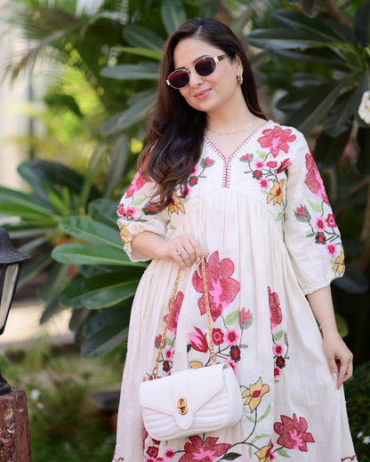 Women's Rayon Embroidered Kurti for Women