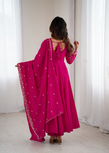 Premium Pink Anarkali Suit with Dupatta – Perfect for Weddings & Festive Wear