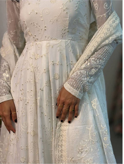 Elegant Designer Anarkali Suit in Heavy Georgette with Embroidery
