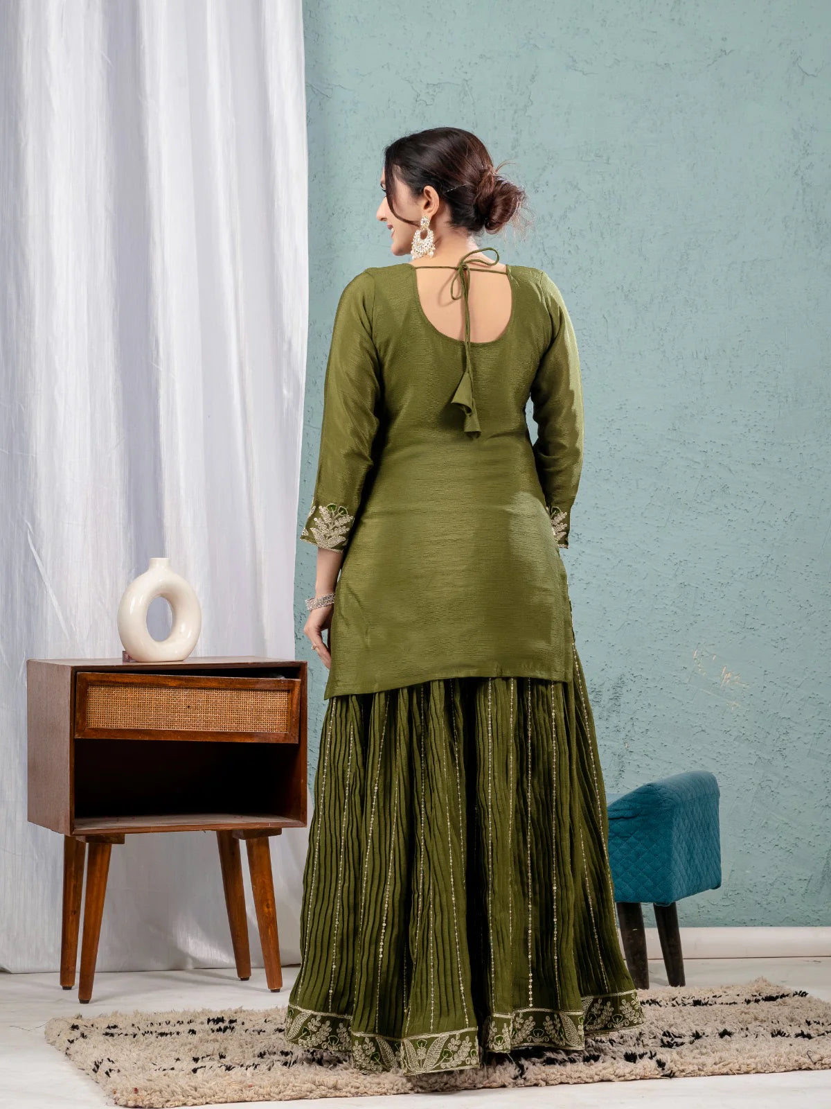 Elegant Chinnon Sharara Set with Intricate Embroidery