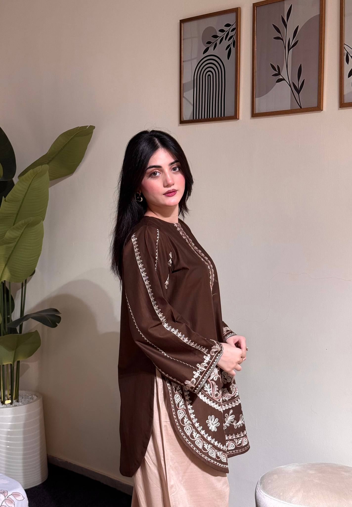 Royal Embroidered Roman Silk Farshi Palazzo Set