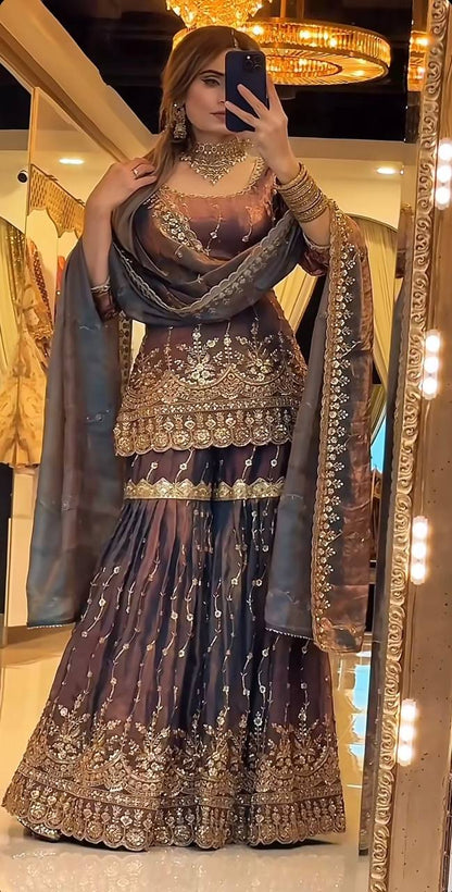Designer Sharara Set with Heavy Sequence Work