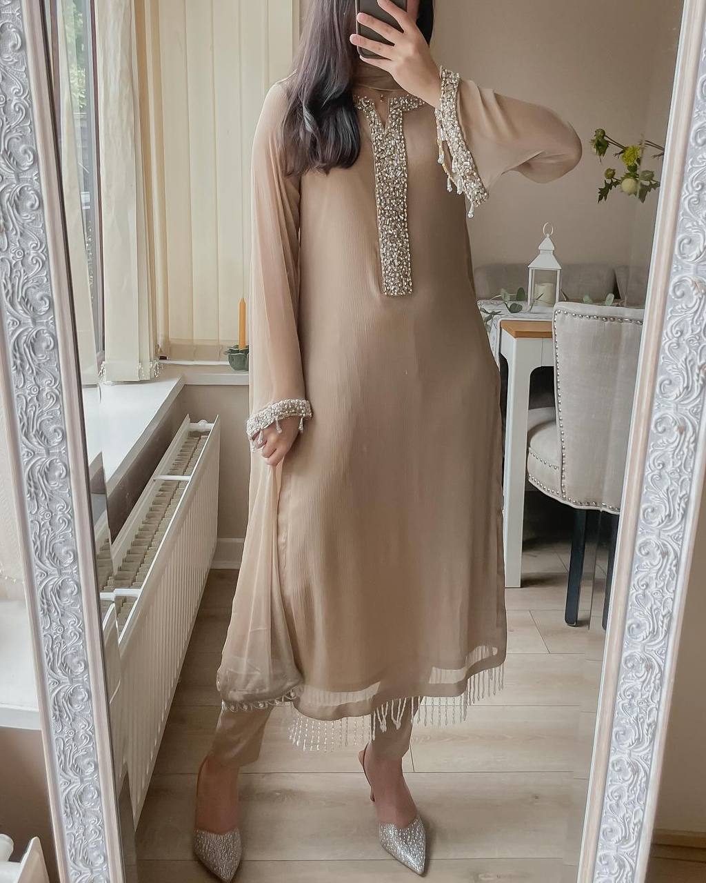 Elegant Fox Georgette Kurta Pant Set with Dupatta