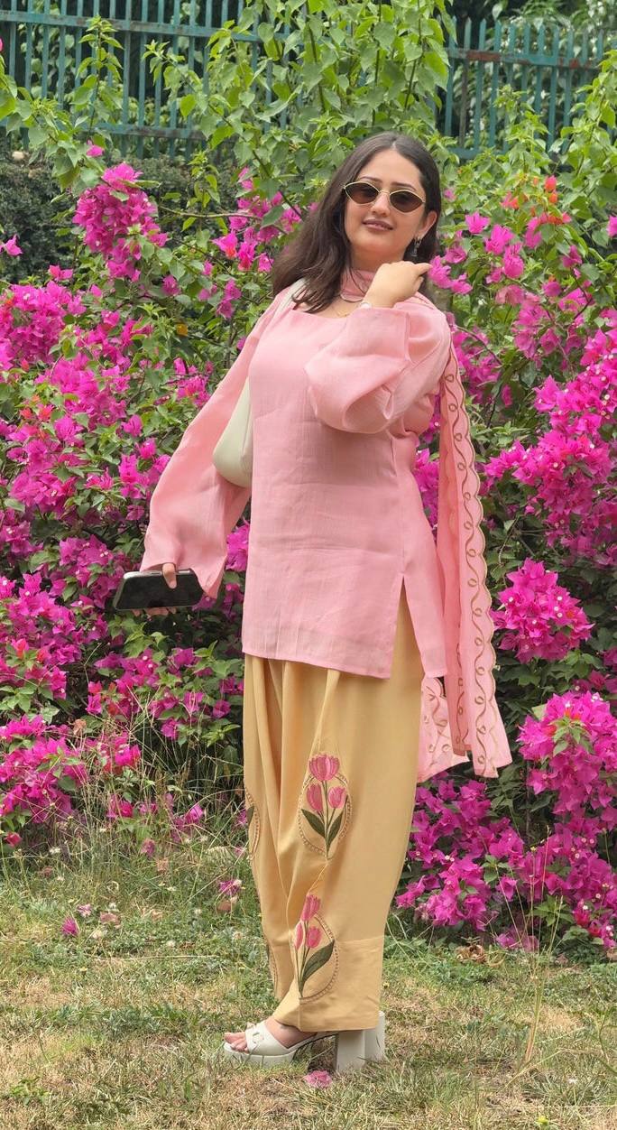 Heavy Mal Cotton Farshi Salwar Suit Set with Embroidered Roman Silk Salwar & Dupatta