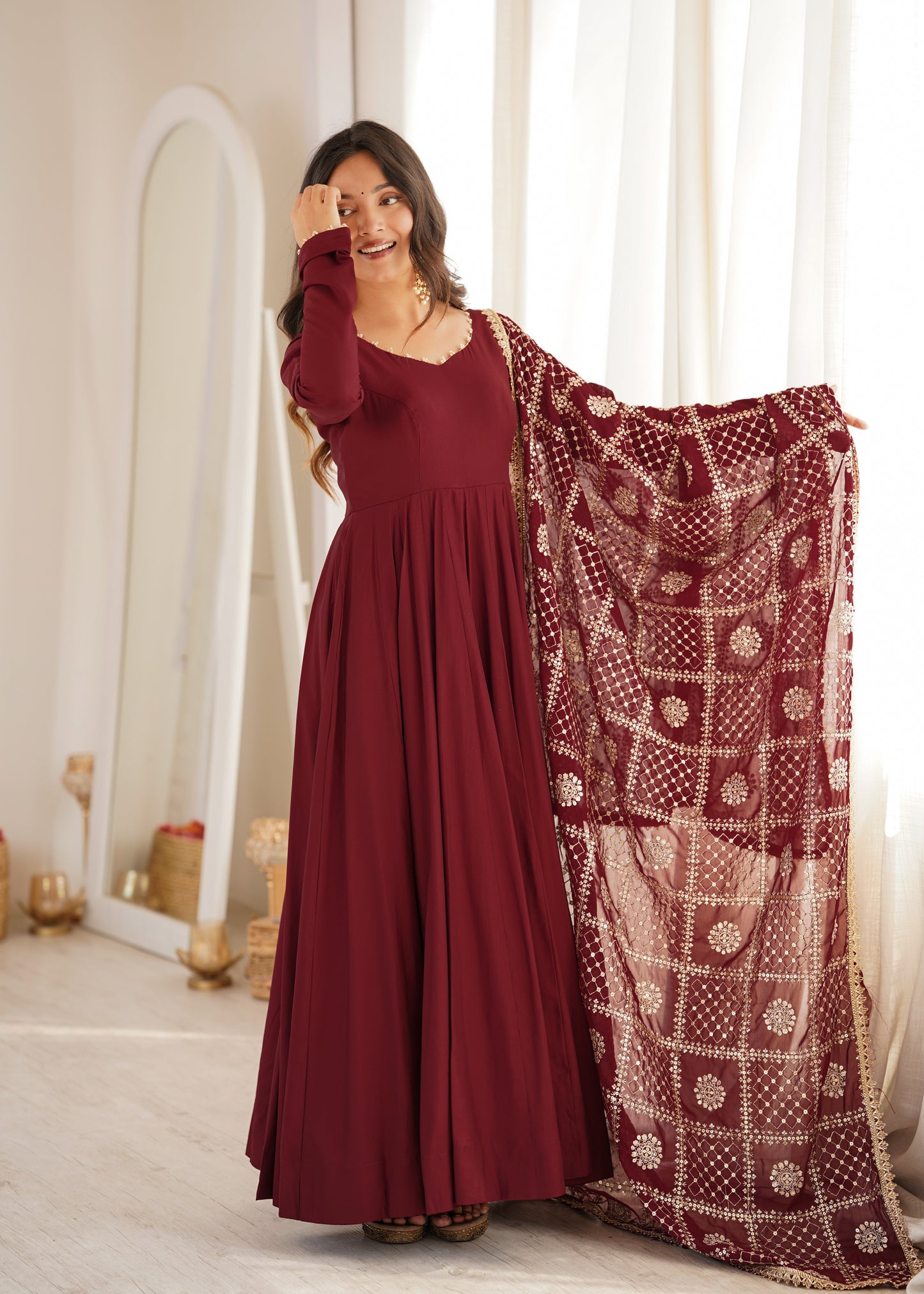 Premium Full Flare Anarkali Suit Set for Women
