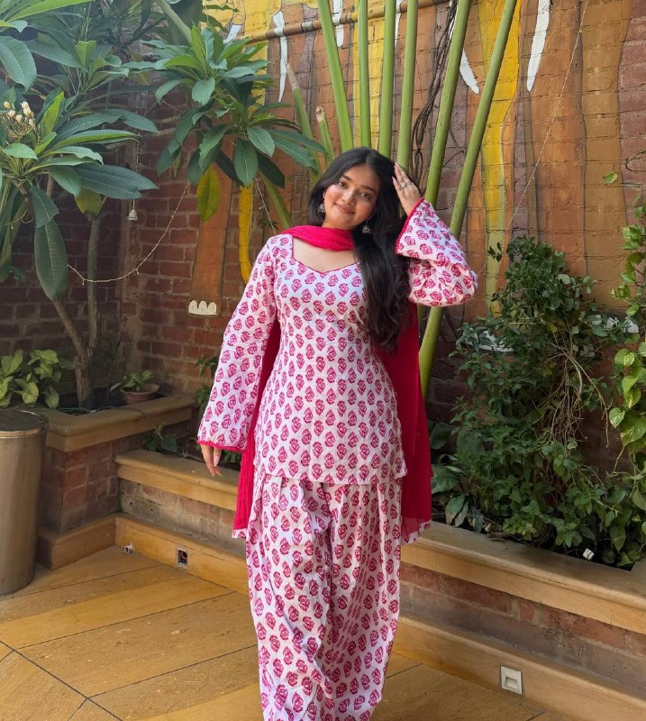 Heavy Pure Cambric Cotton Farshi Suit Set with Dupatta