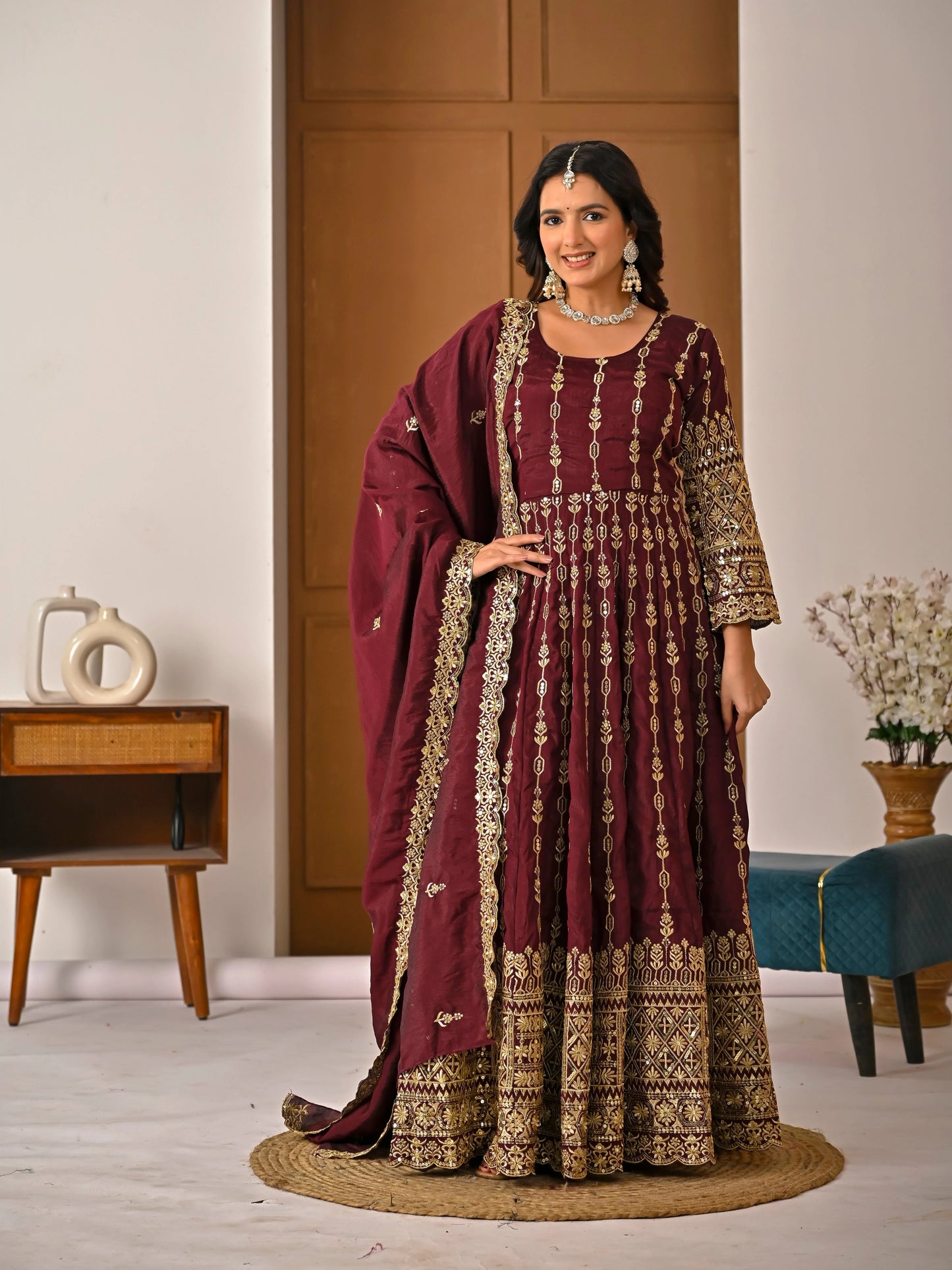 Designer Heavy Embroidered Kurta Palazzo Set with Rich Dupatta