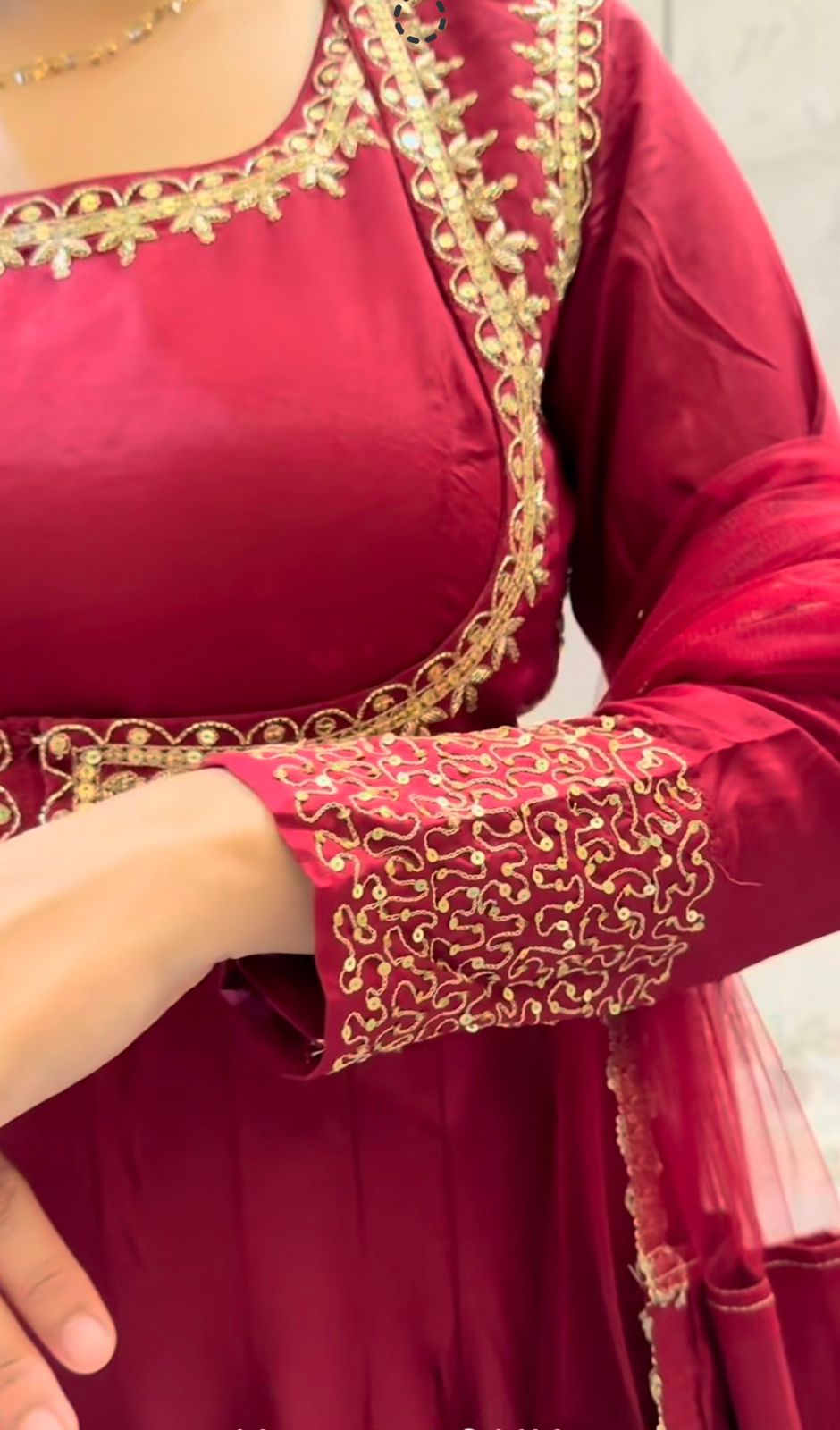 Wedding Wear Roman Silk Anarkali Suit with Palazzo & Dupatta