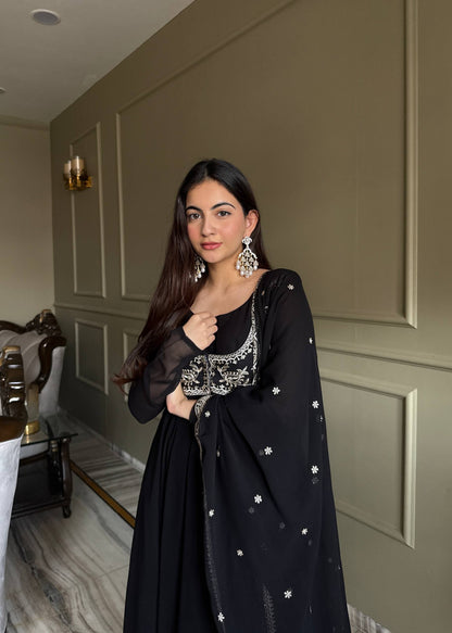 Heavy Fox Georgette Designer Anarkali Gown Set with Dupatta