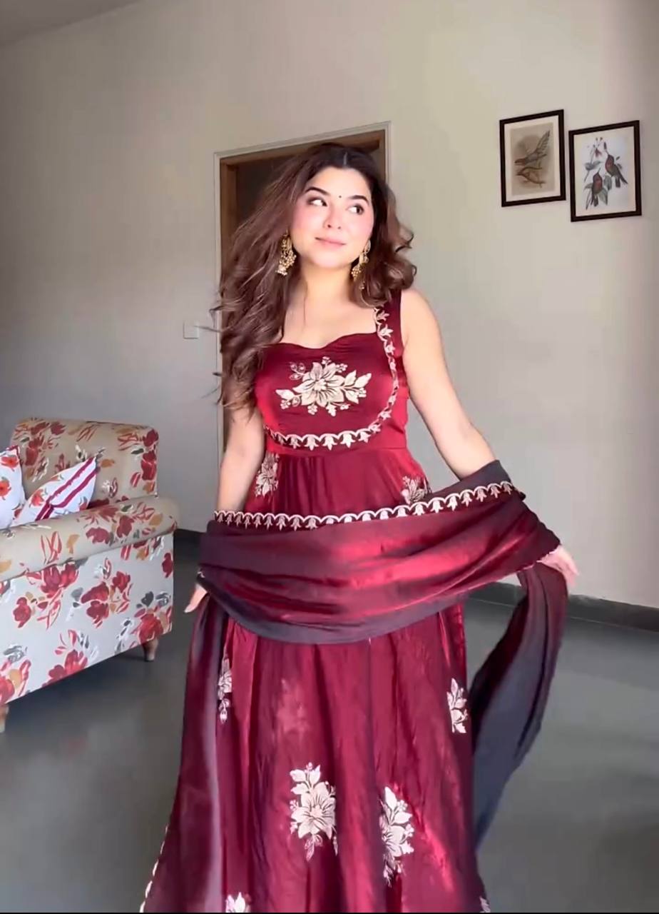 Elegant Embroidery Work Anarkali Suit