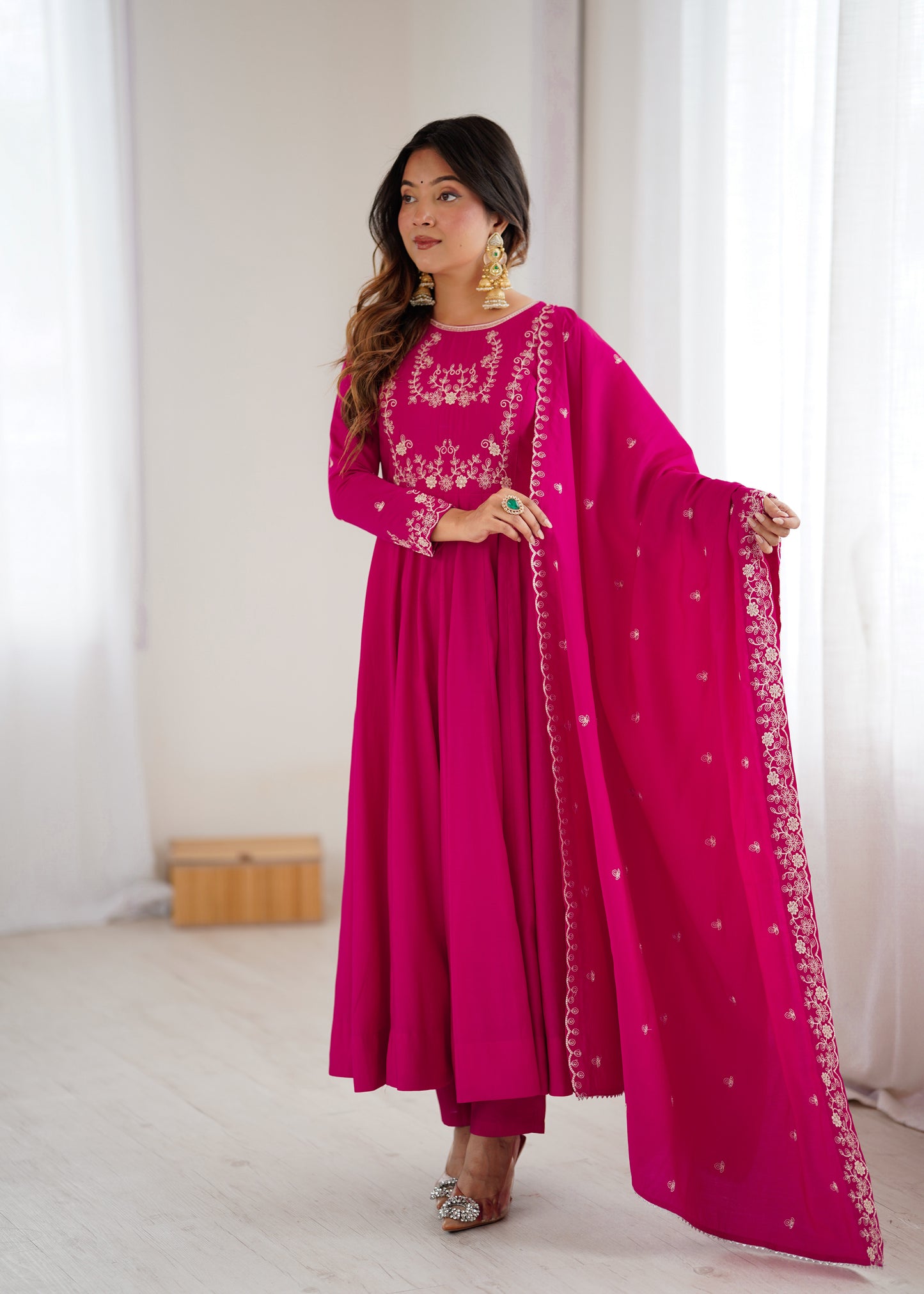 Premium Pink Anarkali Suit with Dupatta – Perfect for Weddings & Festive Wear