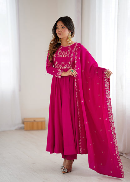 Premium Pink Anarkali Suit with Dupatta – Perfect for Weddings & Festive Wear