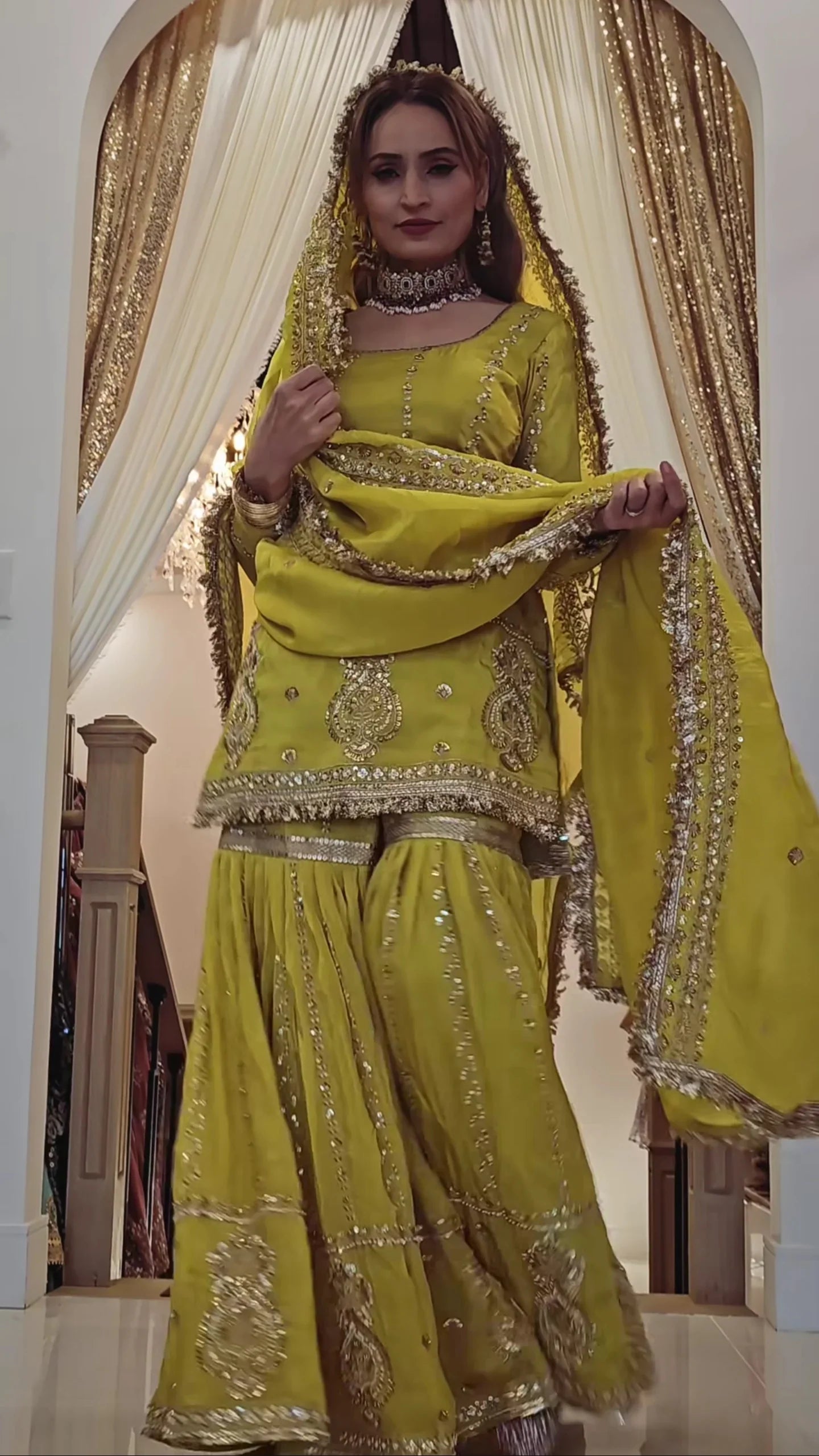 Women's Heavy Embroidered Aque Blue  Sharara Set – Premium Party & Festive Wear