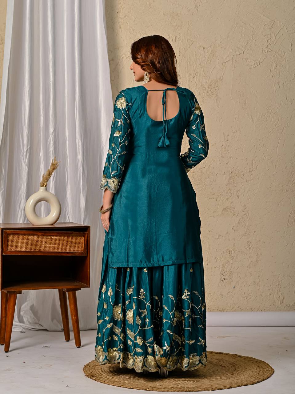 Eid & Party Wear Purple Floral Embroidery Lehenga Top and Dupatta Set
