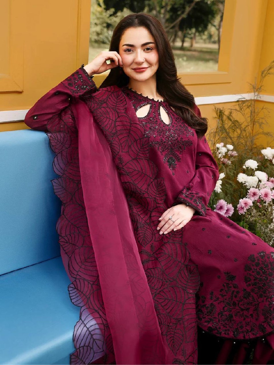 Designer Embroidered Satin Rayon Plazzo Set with Organza Silk Dupatta | Full Stitched Ethnic Wear for Women