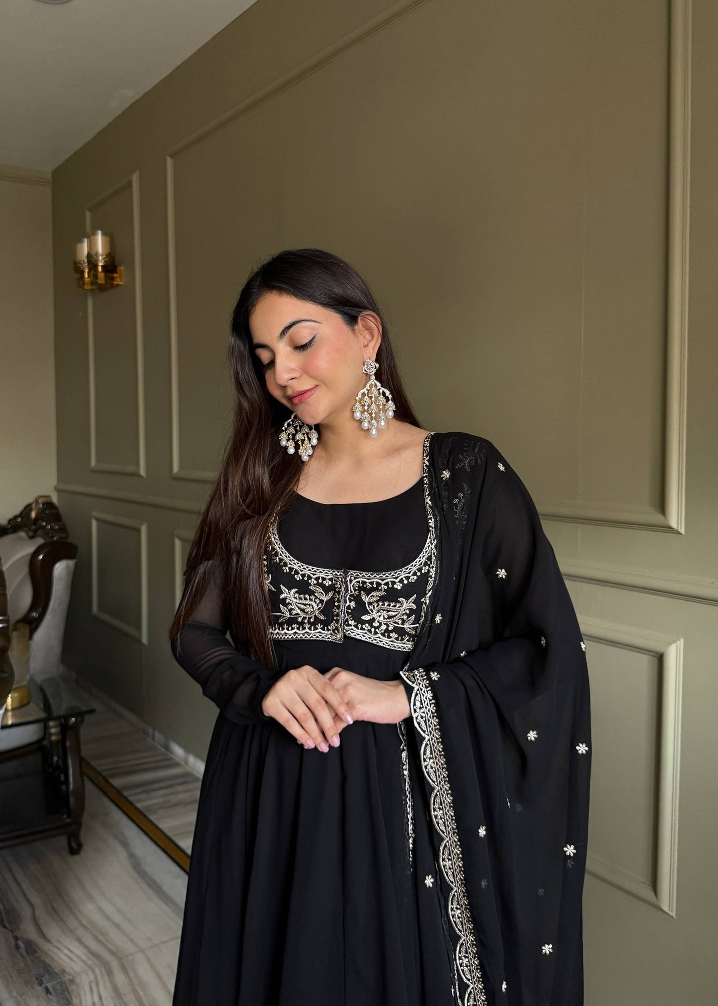 Heavy Fox Georgette Designer Anarkali Gown Set with Dupatta