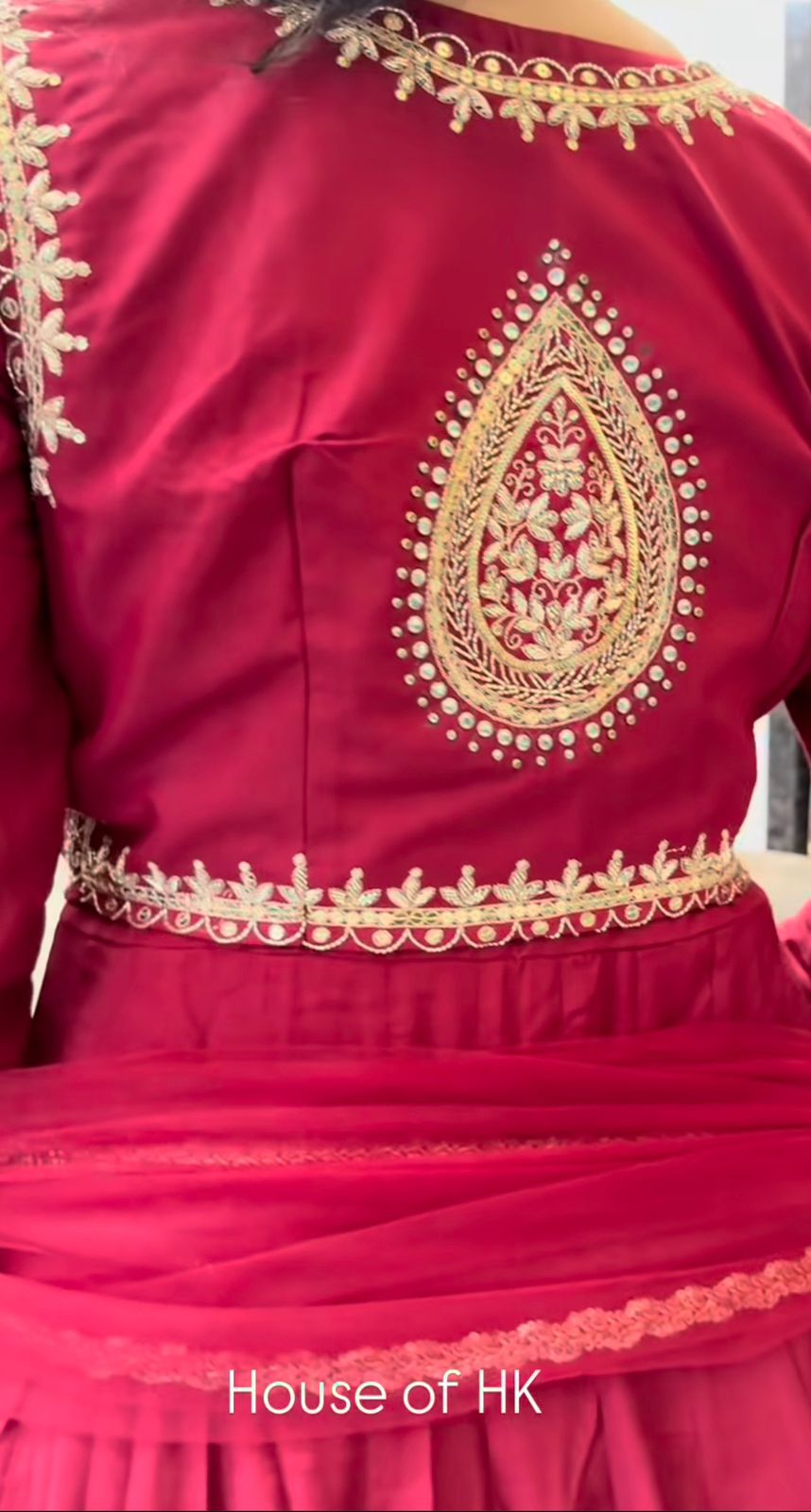 Wedding Wear Roman Silk Anarkali Suit with Palazzo & Dupatta