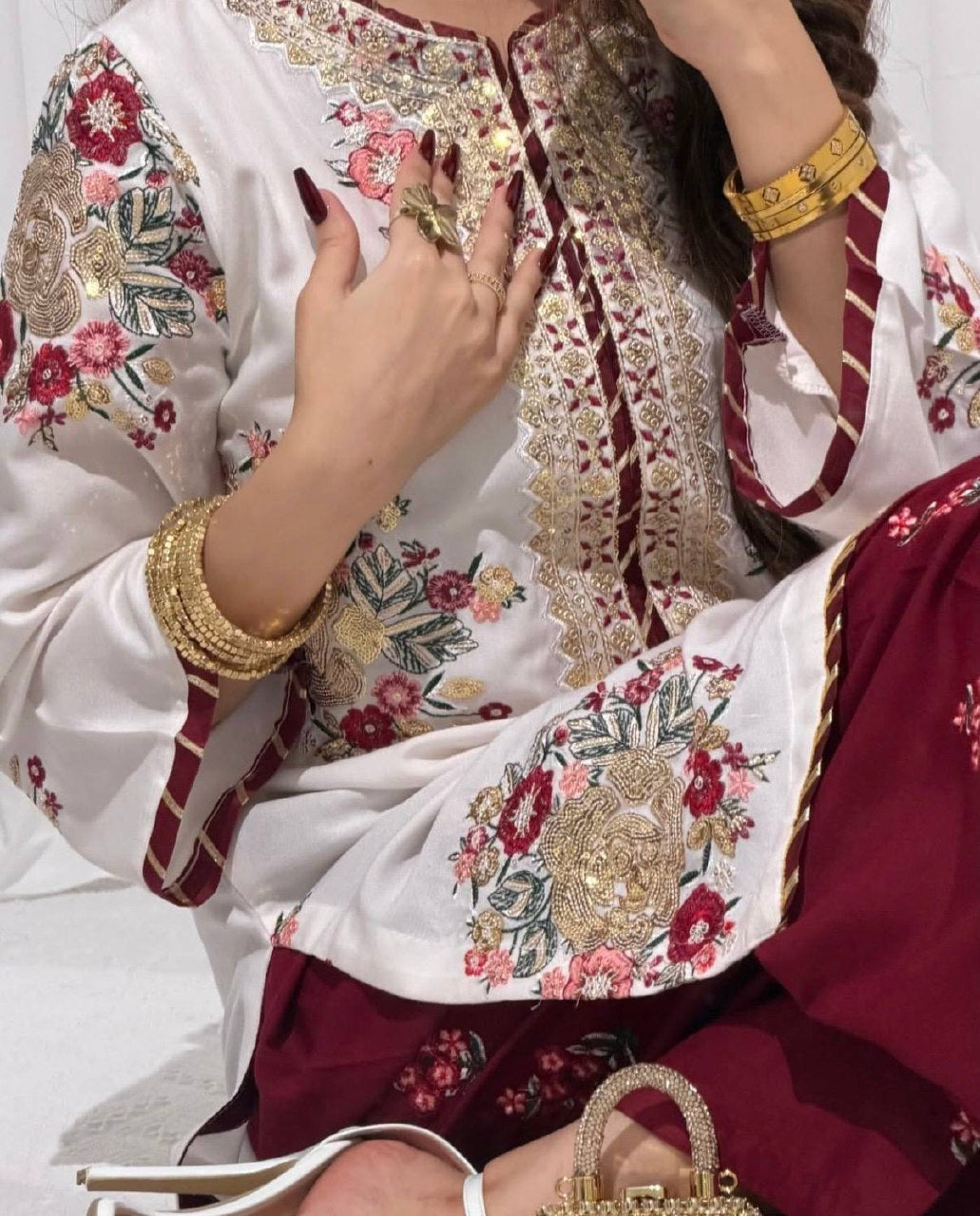 Trending Faux Georgette Kurti Set with Elegant Dupatta