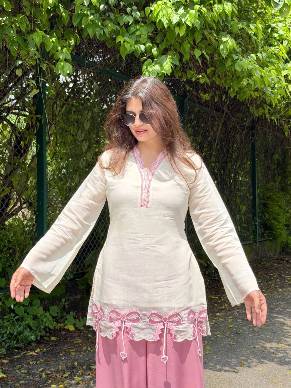 Designer Party Wear Look Pure Roman Silk Top & Plazzo Set
