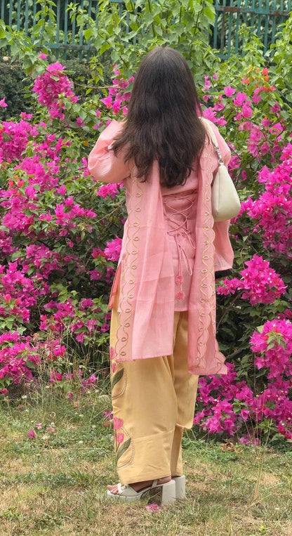 Heavy Mal Cotton Farshi Salwar Suit Set with Embroidered Roman Silk Salwar & Dupatta