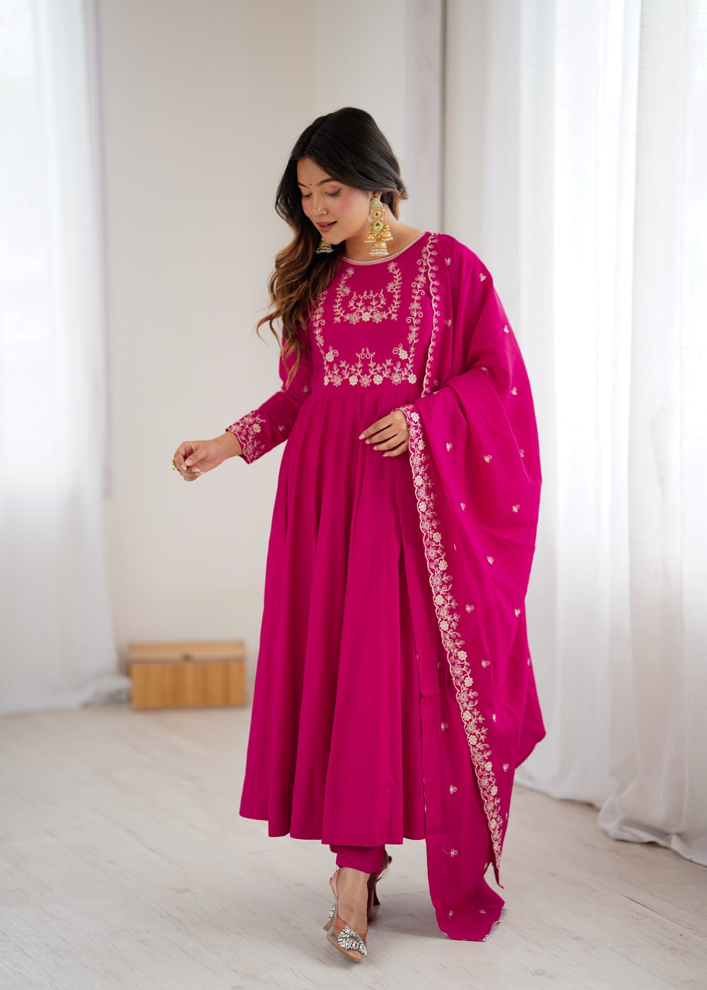 Premium Pink Anarkali Suit with Dupatta – Perfect for Weddings & Festive Wear